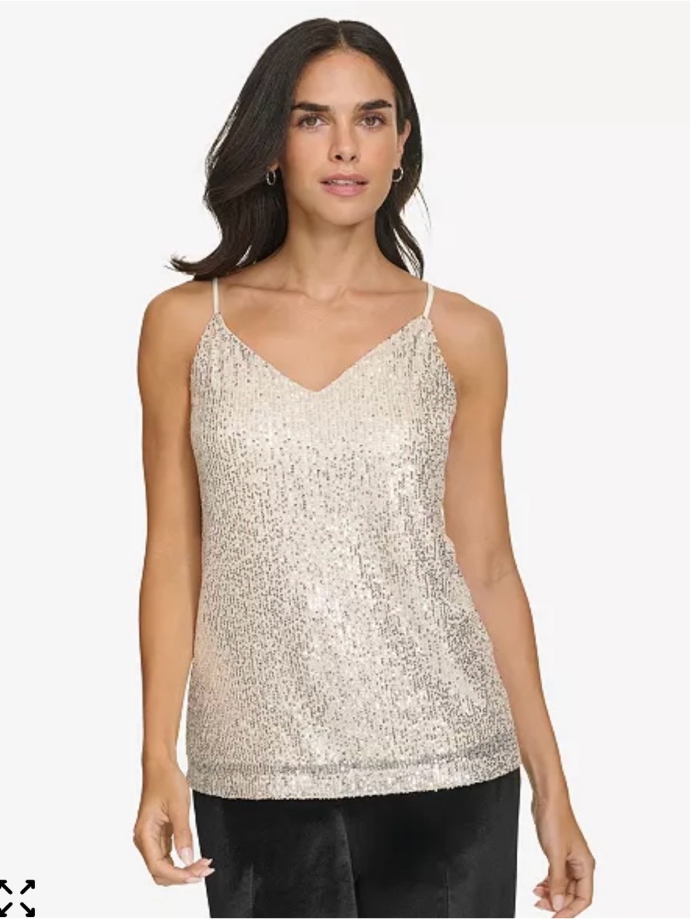 Calvin Klein Champagne Sequin V-Neck Tank